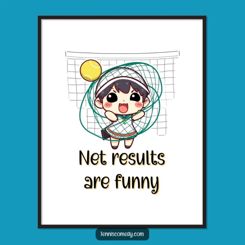 Free Printable Wall Art: Tangled Tennis Player - Funny Sports Downloadable Decor