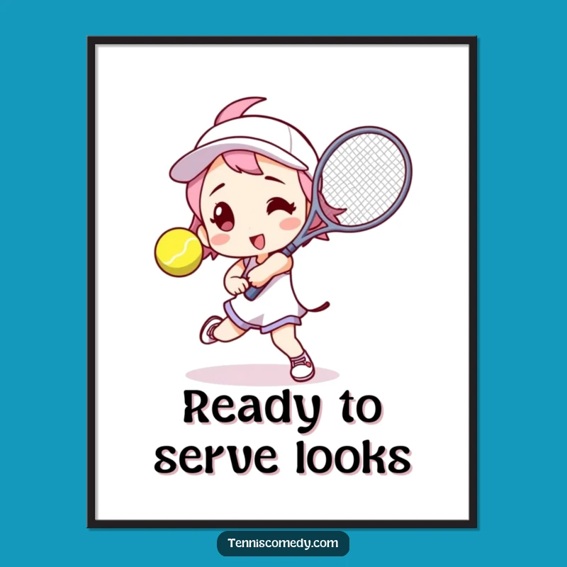 Free Printable Wall Art: Tennis Action Shot, Funny Downloadable Decor