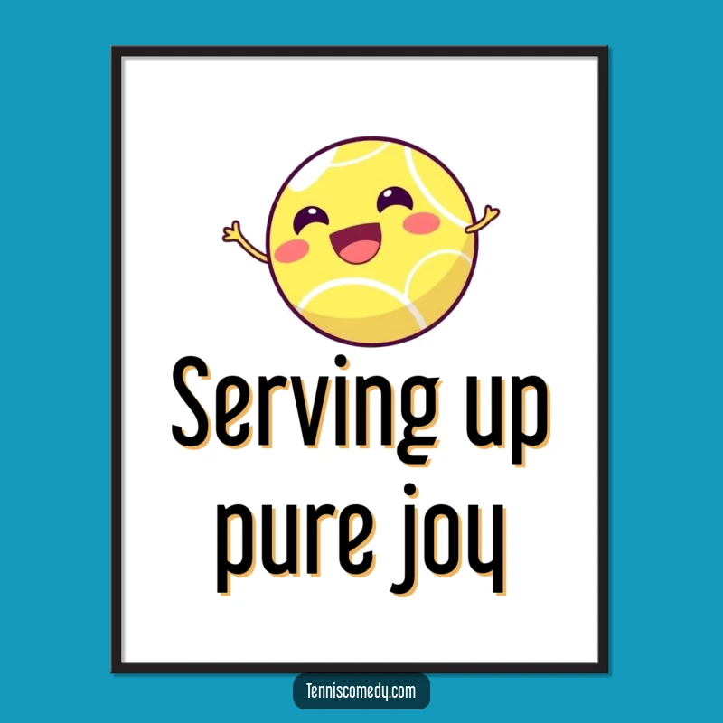 Free Printable Wall Art: Bouncing Tennis Ball, Funny Humorous Downloadable Decor