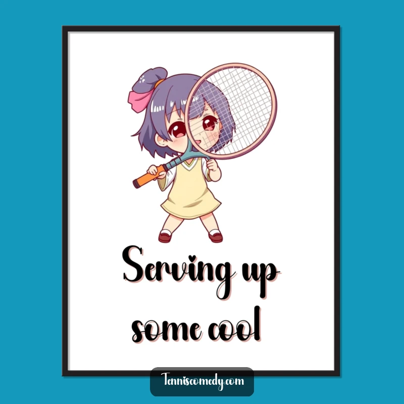 Funny Free Printable Wall Art: Tennis Racket Fan Cool Down Downloadable Decor