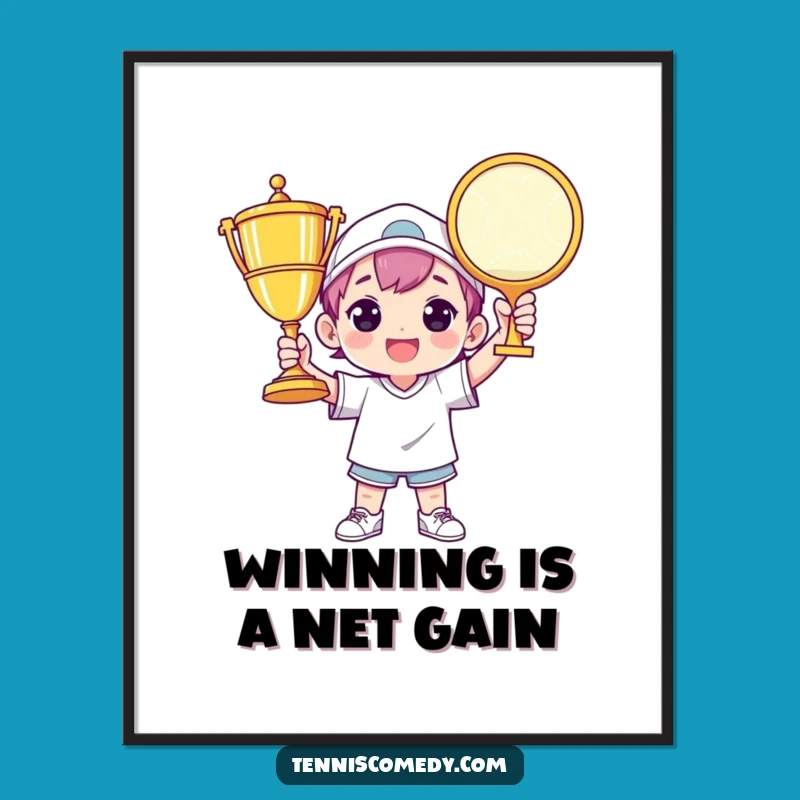 Free Printable Wall Art: Tennis Champ Trophy - Funny Sports Downloadable Decor