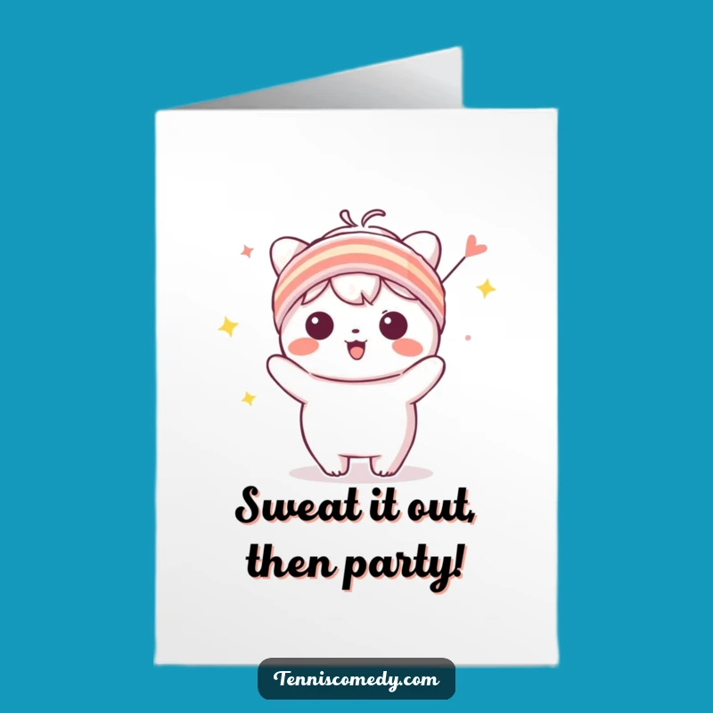 Free Printable Birthday Card: Celebrating Character Sweatband Fun Downloadable Gift