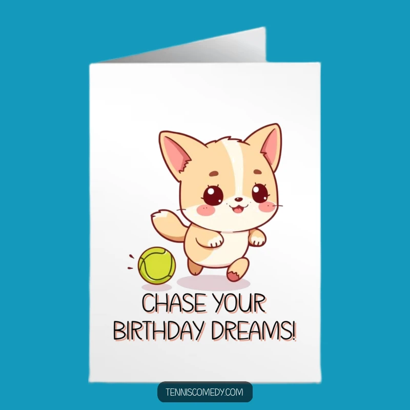 Free Printable Birthday Card: Kawaii Tennis Enthusiast, Downloadable Fun
