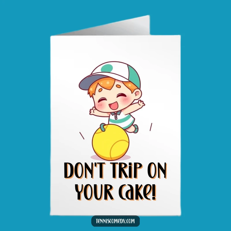 Free Printable Tripping Tennis Ball Birthday Card Funny Downloadable Gift