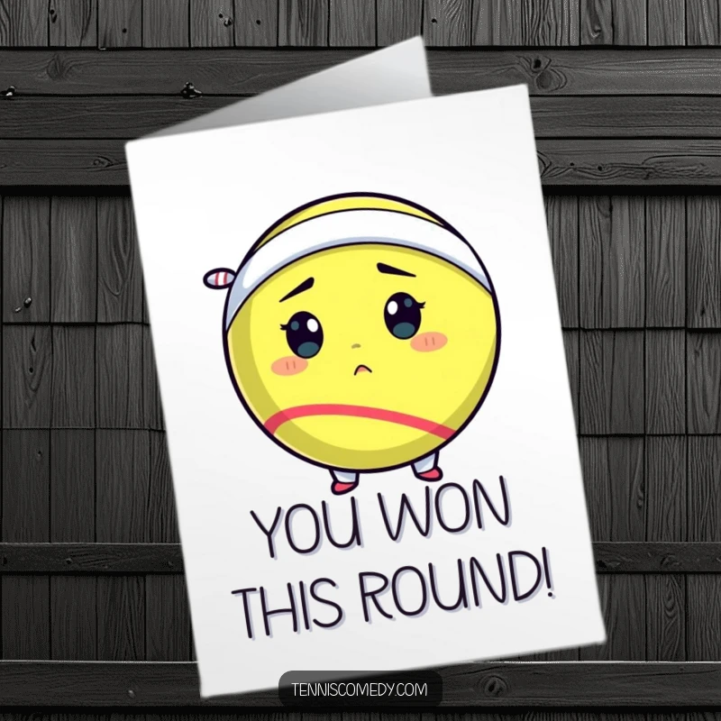 Funny Free Printable Congratulations Card: A determined tennis ball in a sweatband looks ready for any challenge.