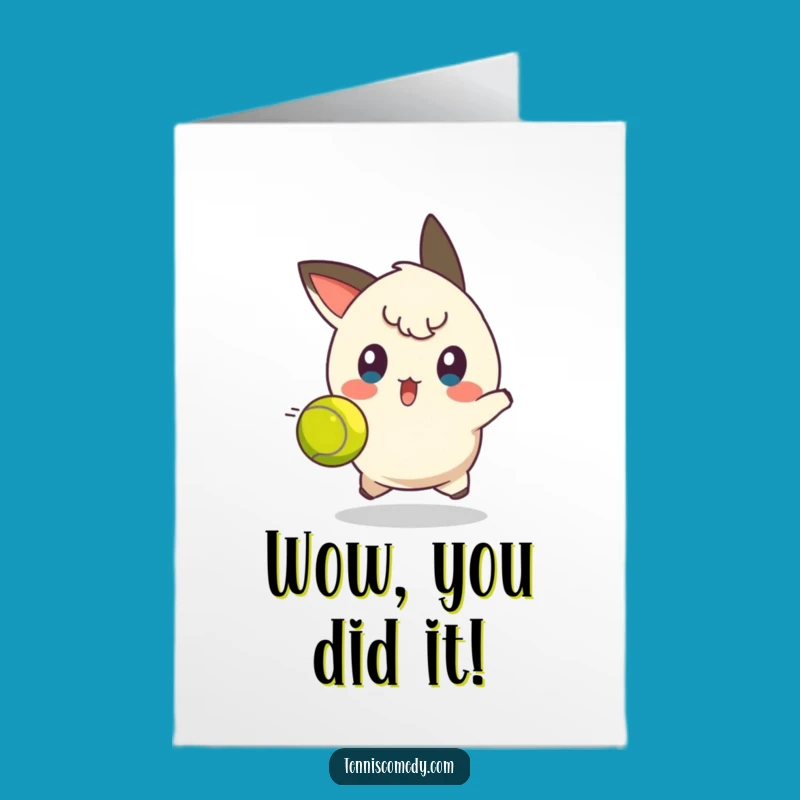 Free Printable Congratulations Card: Tennis Ball Dodge, Funny Victory Downloadable