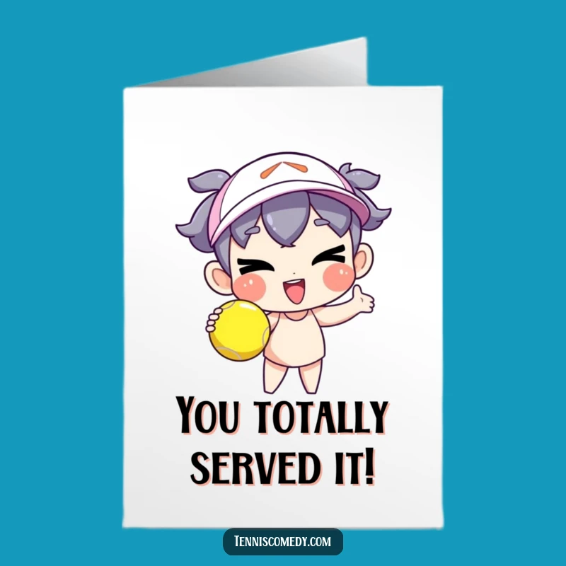 Free Printable Goofy Wink Tennis Serve Congrats Card Funny Downloadable Gift