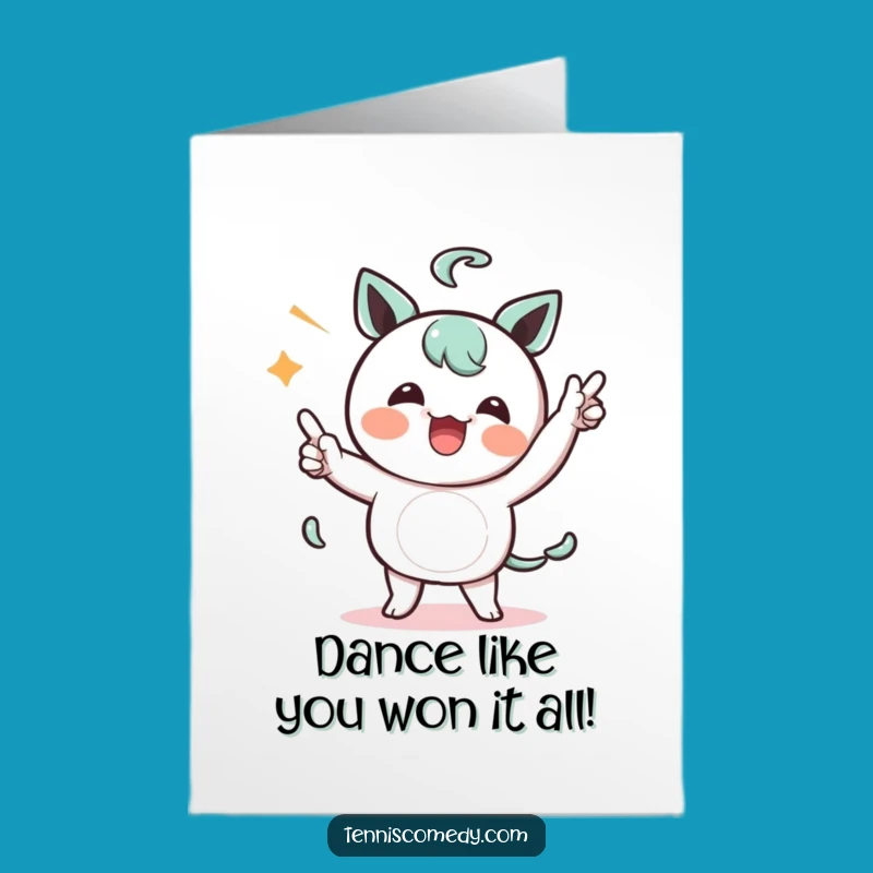 Free Printable Kawaii Dance Congrats Card: Funny Character Downloadable Gift