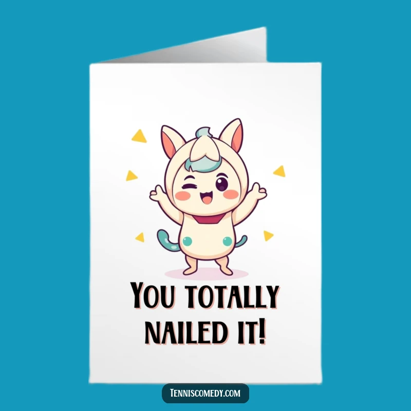 Free Printable Kawaii Victory Dance Congrats Card - Funny Downloadable Celebration Gift