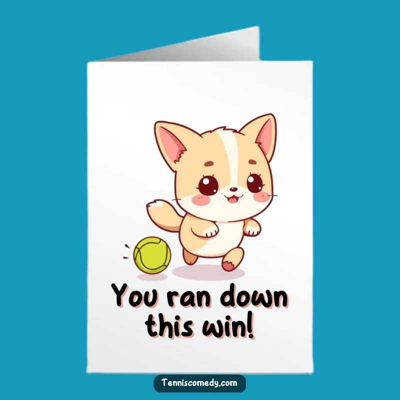 Free Printable Congrats Card: Kawaii Tennis Pursuit, Downloadable Joy