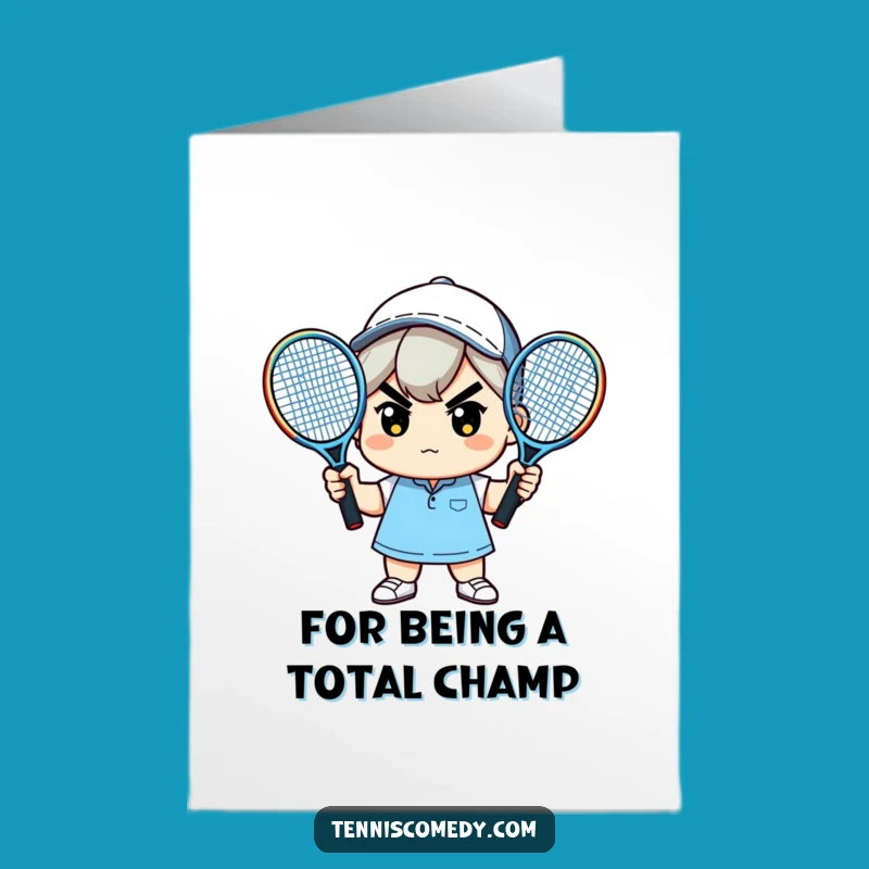 Free Printable Kawaii Thank You Tennis Card - Funny Downloadable Appreciation