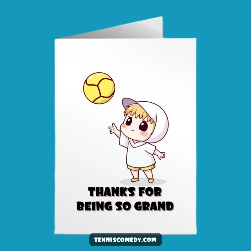 Free Printable Thank You Card: Tennis Ball Spin - Appreciative Downloadable Funny Gift!