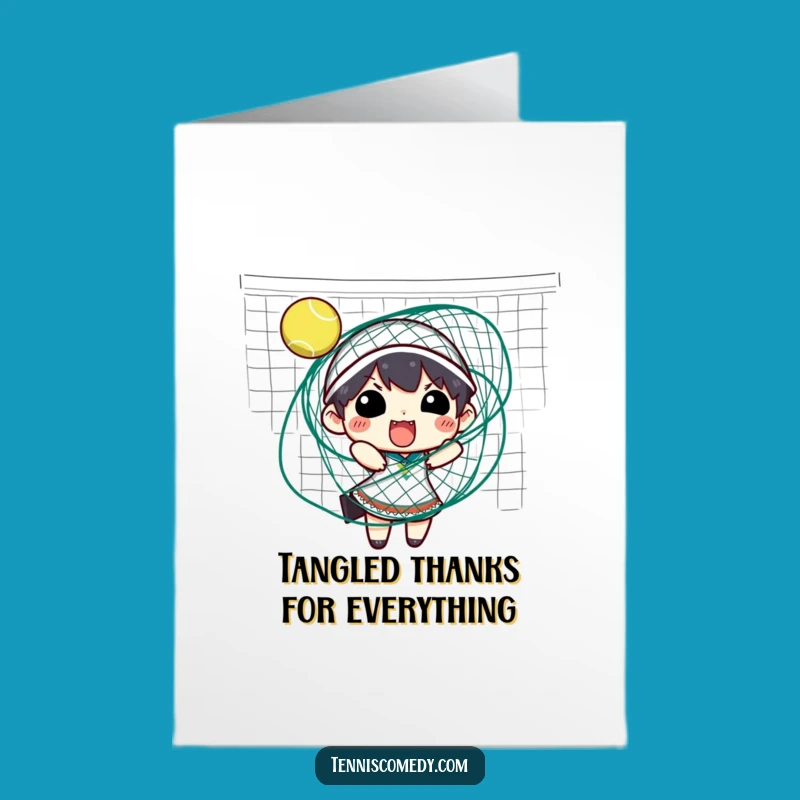 Free Printable Thank You Card: Tangled Tennis Player - Funny Sports Thank You