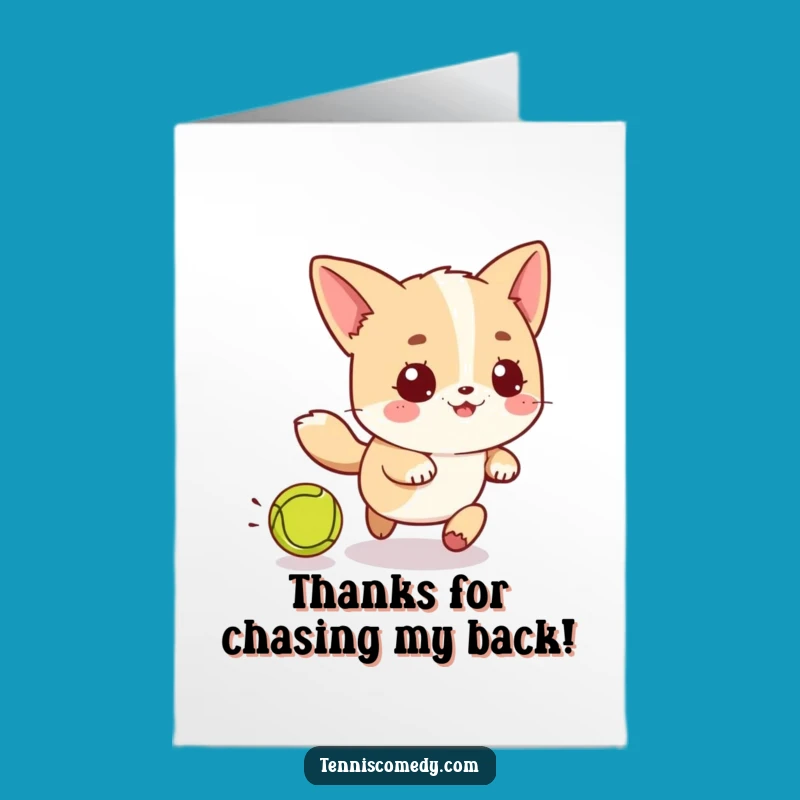 Free Printable Thank You Card: Kawaii Tennis Fanatic, Downloadable Thanks