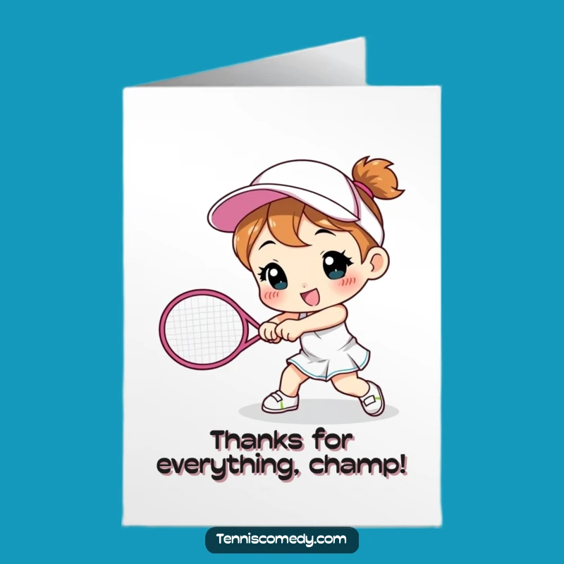 Free Printable Tennis Smash Thank You Card Funny Downloadable Gift