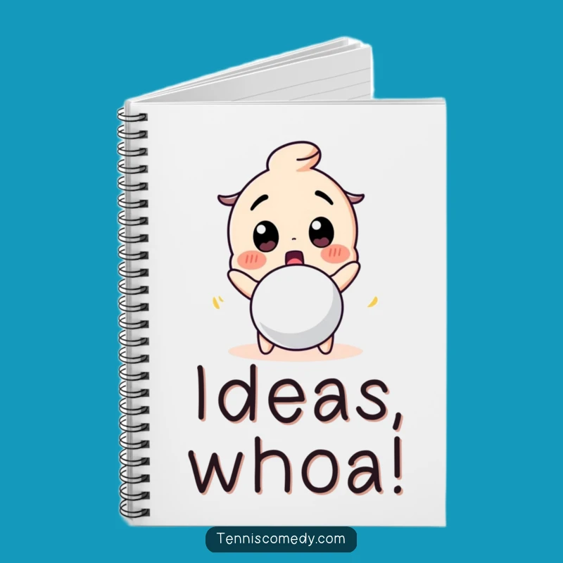 Funny Surprised Tennis Ball Character Notebook - Hilarious Journal for Tennis Fans