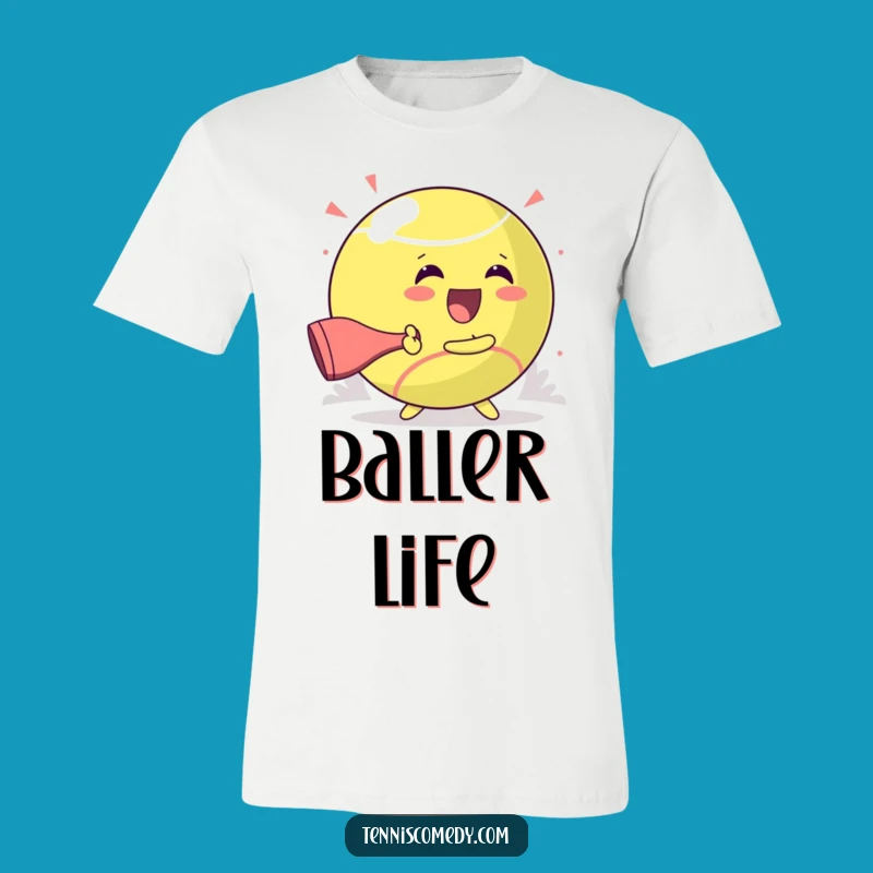 Funny Kawaii Tennis Glee T-Shirt: Giant Ball Hit, Ideal Funny Gift