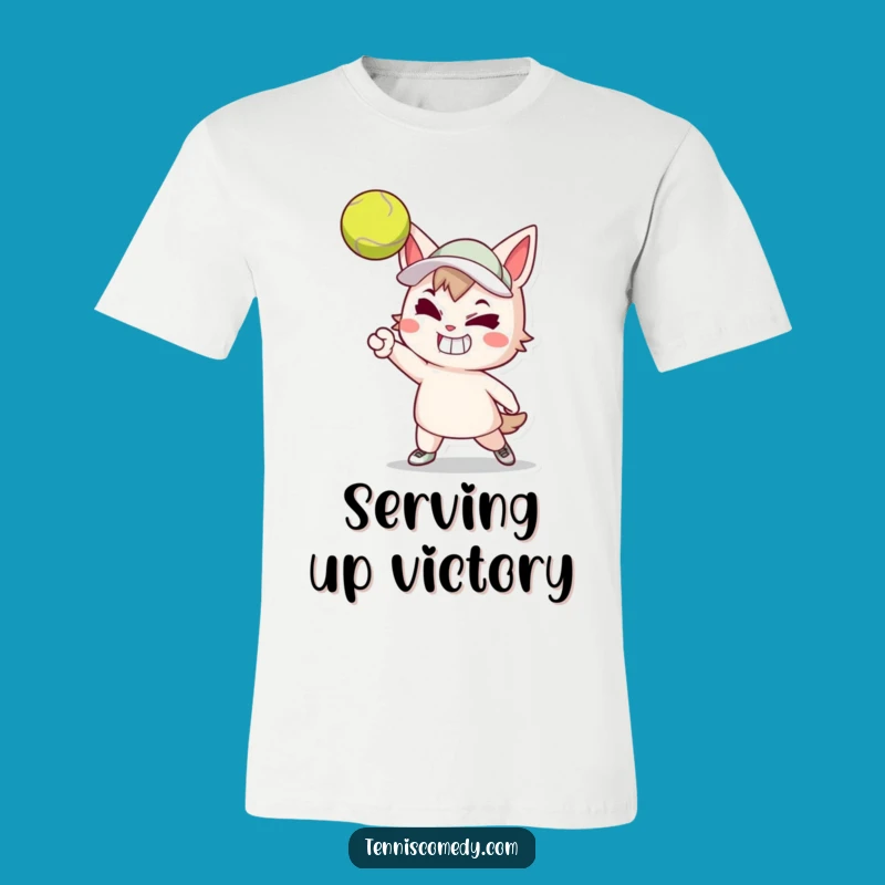 Funny Tennis Serve T-Shirt - Determined Grin, High-Energy Sports Gift