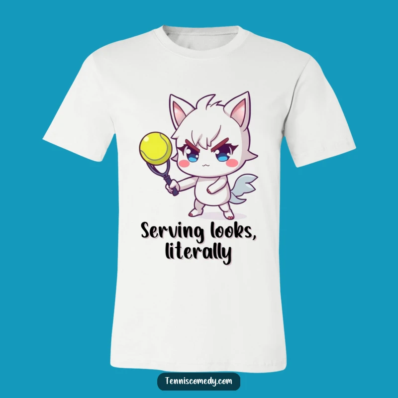 Funny Tennis Serve T-Shirt: Determined Player with Flair - Hilarious Sports Gift for Athletes
