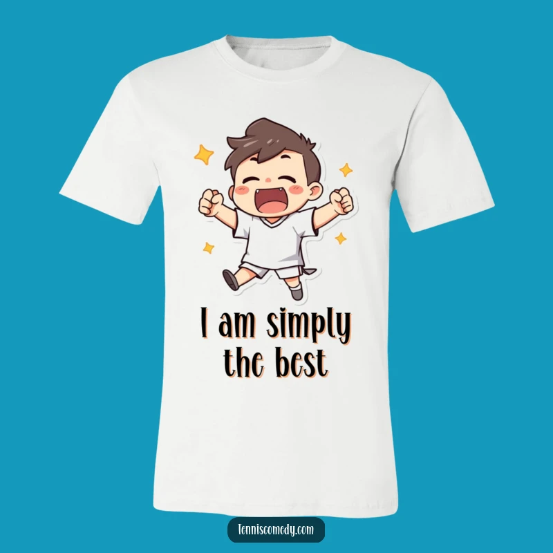 Funny Victory T-Shirt: Cheerful Character's Winning Moment
