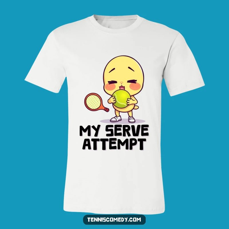 Funny Failed Tennis Serve T-Shirt - Comedic Face Gift for Players