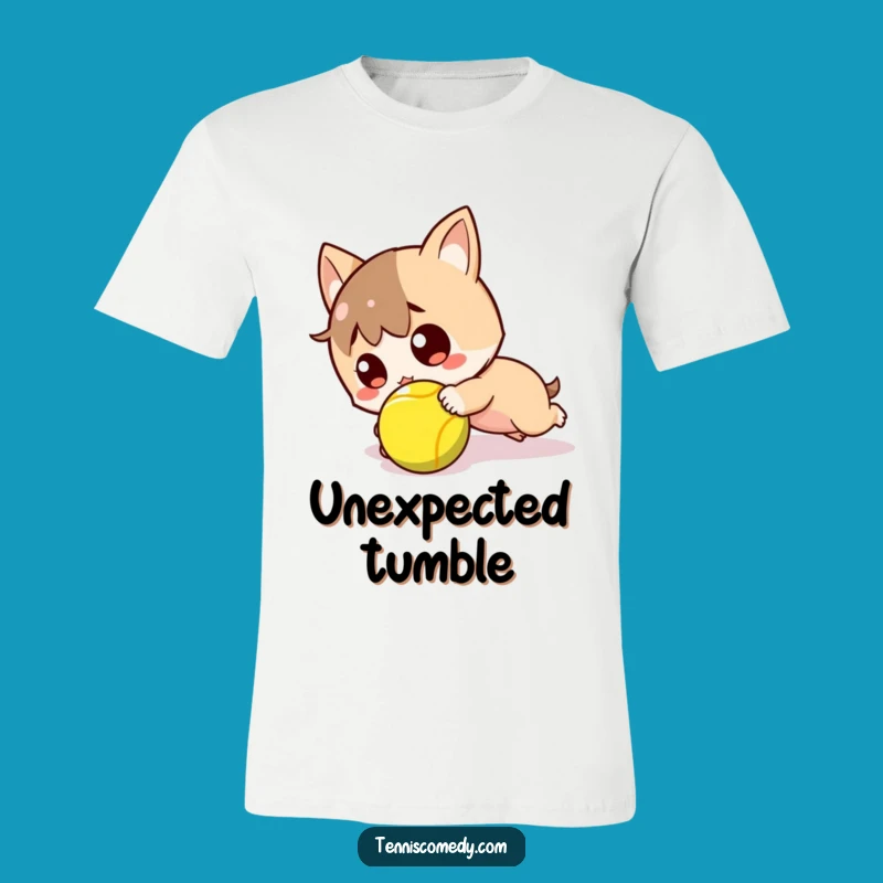 Funny Kawaii Tennis Oops T-Shirt: Tripped Surprise, Ideal Funny Gift