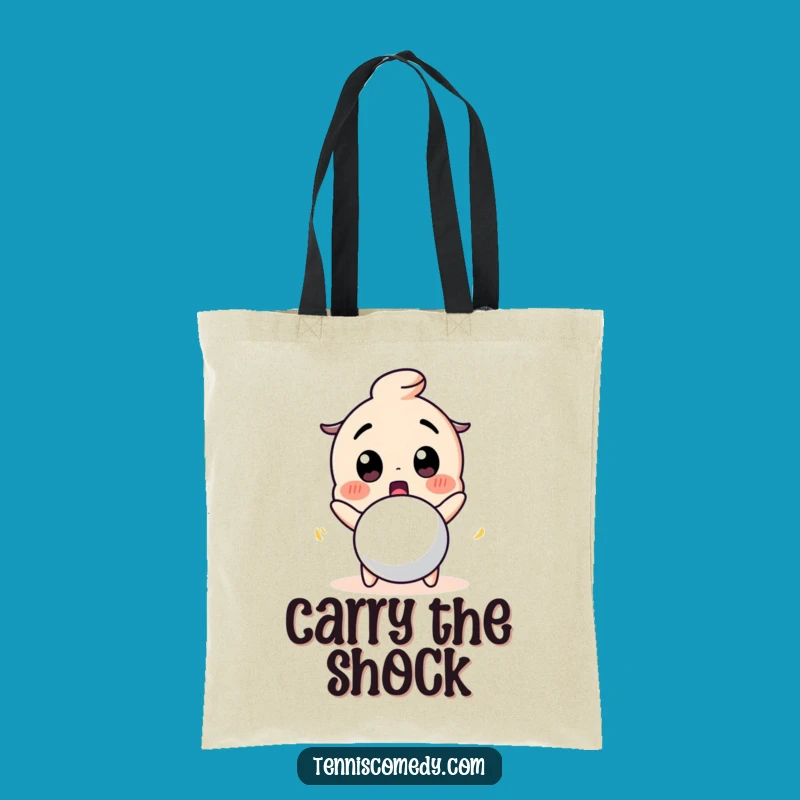Funny Surprised Tennis Ball Character Tote Bag - Hilarious Accessory for Players