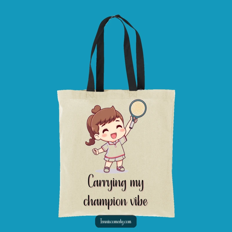 Funny Tennis Victory Tote Bag: Carry Your Gear with a Tiny Racquet Champion's Smile