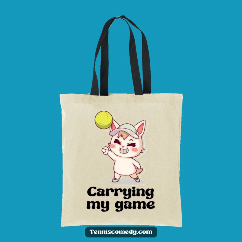 Funny Tennis Serve Tote Bag - Determined Player Design, Practical Sports Gift