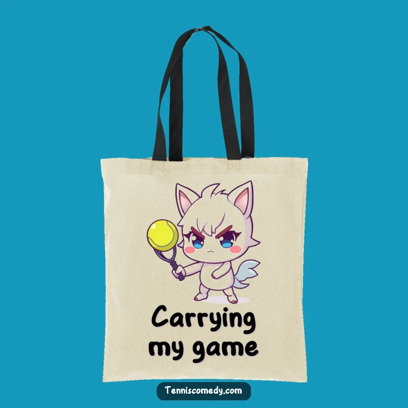 Funny Tennis Serve Tote Bag: Determined Player with Flair - Practical Funny Gift for Tennis Gear