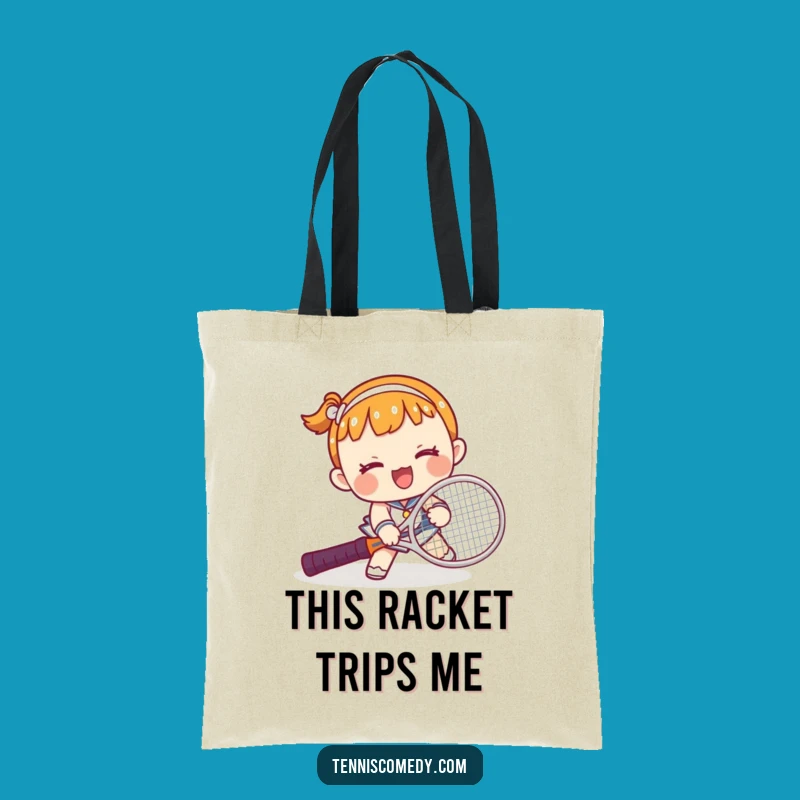 Funny Kawaii Tennis Trip Tote Bag: Humorous Carry-All for Fans