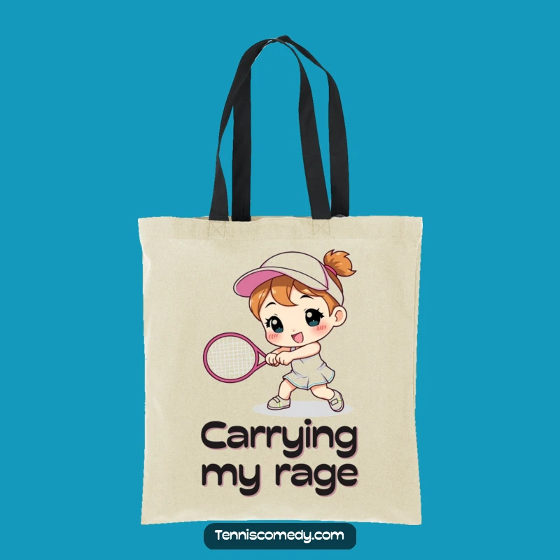 Funny Tennis Smash Tote Bag - Cute Character Sports Accessory Gift