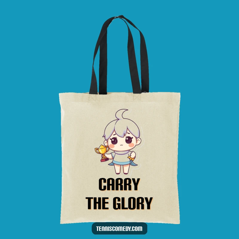 Funny Tiny Trophy Tennis Character Tote Bag - Proud Winner Accessory