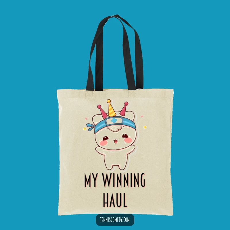 Funny Kawaii Tennis Tote Bag: Sweatband Celebration, Great Funny Gift